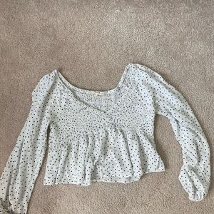 PacSun white polkadot long sleeve top